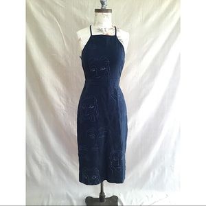 Linen Dress in Tana Latorre Faces Print